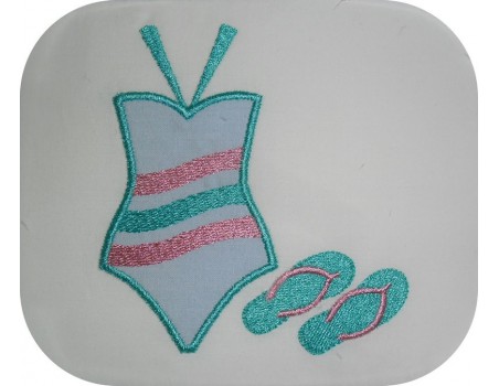 Motif de broderie machine maillot de bain appliqué