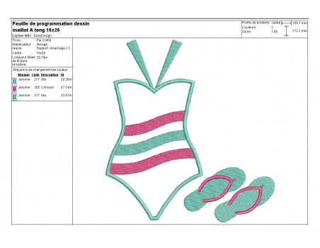 Instant download machine embroidery design swimsuit