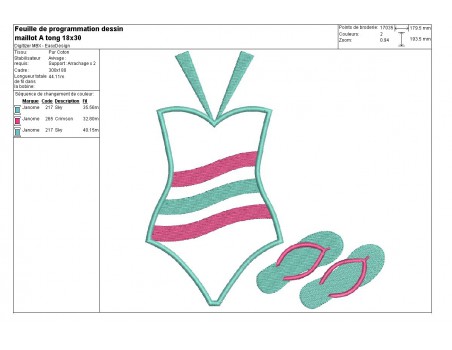 Instant download machine embroidery design swimsuit