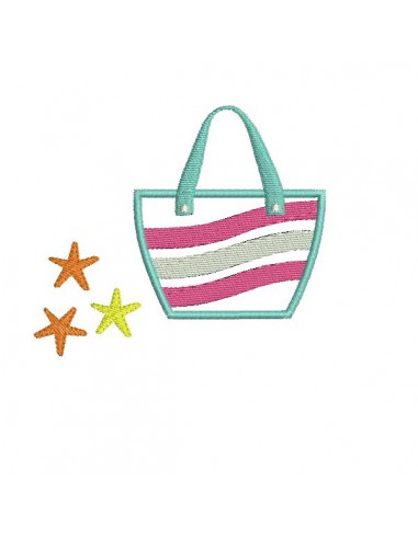 Instant download machine embroidery design Beach bag