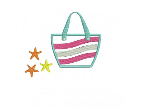 Instant download machine embroidery design Beach bag