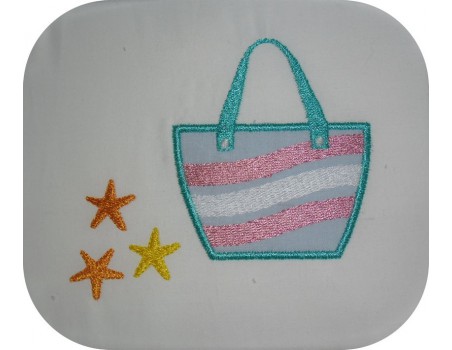 Instant download machine embroidery design Beach bag