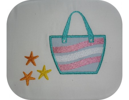 Motif de broderie machine sac de plage appliqué