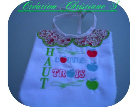 Motif de broderie machine  haut comme 3 pommes