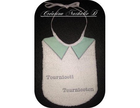 machine embroidery design  Bib collar polo  ITH