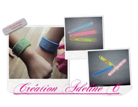 Motif de broderie machine bracelet étoile tout dans le cadre