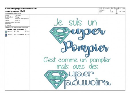 Motif de broderie super pompier