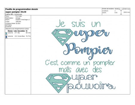 Motif de broderie super pompier