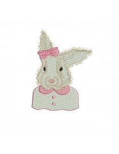 Motif de broderie machine lapin  avec noeud