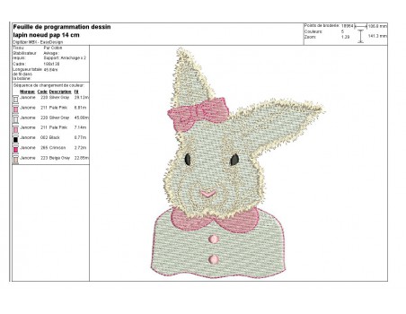 Instant download machine embroidery Crowned rabbit