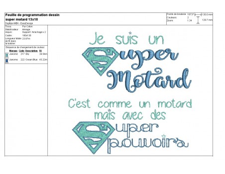 Motif de broderie super motard