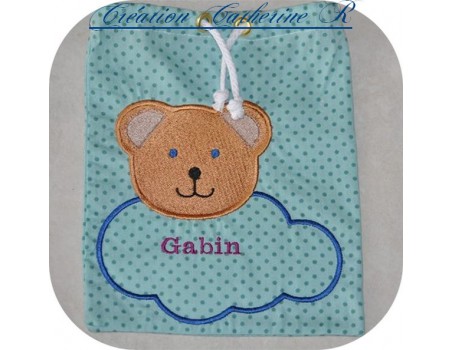 Motif de broderie machine Ourson nuage ITH