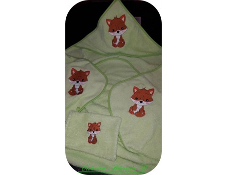 Instant download machine embroidery little fox