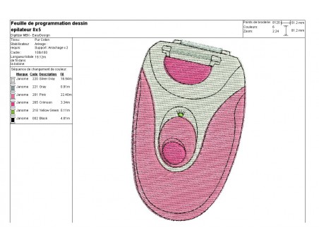 Embroidery design hair removal