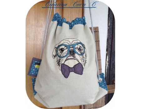 Motif de broderie machine bouledogue anglais