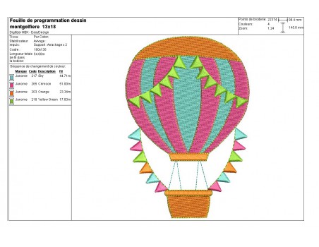 Embroidery design Round balloons