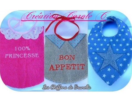 Motif de broderie machine bavoir bandana ITH