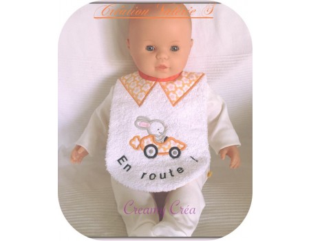 machine embroidery design  Bib collar polo  ITH