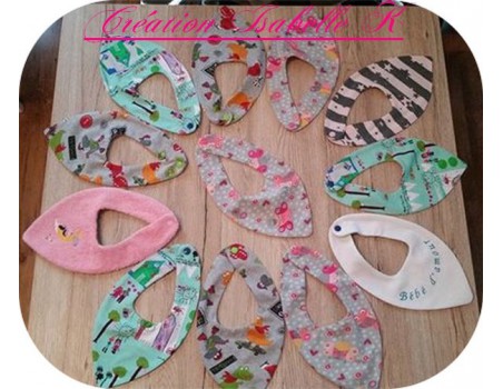 Motif de broderie machine bavoir bandana ITH