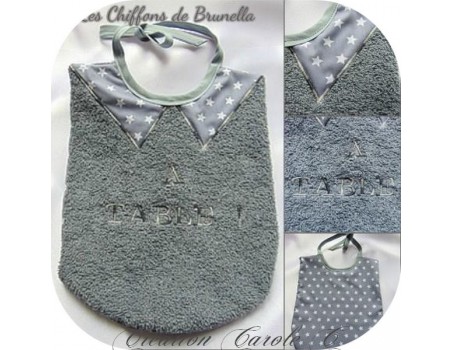 machine embroidery design  Bib collar polo  ITH