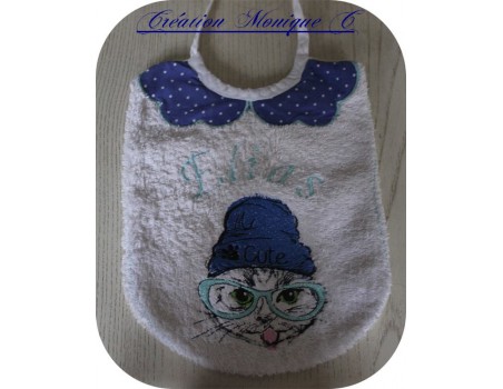 Motif de broderie machine chat cute appliqué