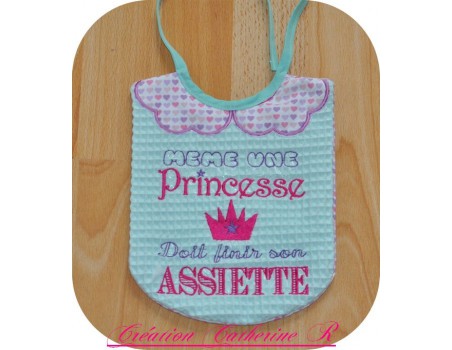 Motif de broderie machine texte humour  princesse