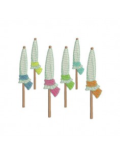 Motif de broderie  machine parasols de plage