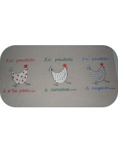Instant download machine embroidery  kitchen board chicken