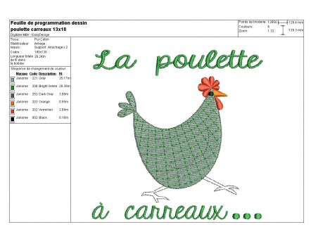 Instant download machine embroidery  Hen with small dots