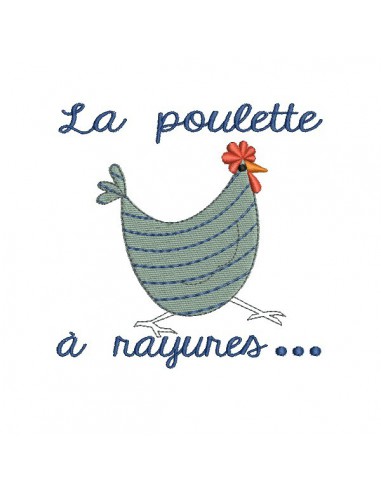 Motif de broderie machine poule à rayures