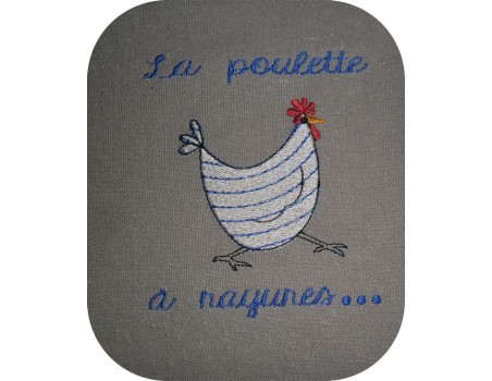 Instant download machine embroidery Checked hen