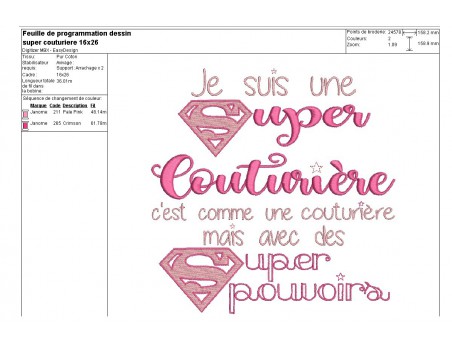 Motif de broderie super couturière