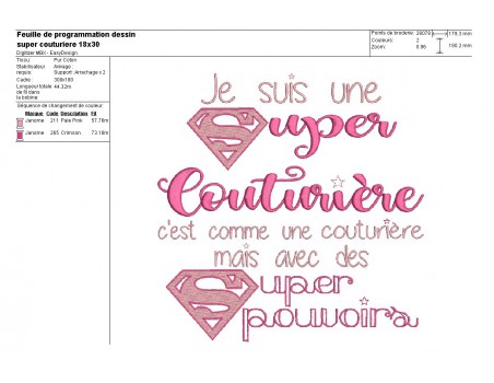 Motif de broderie super couturière