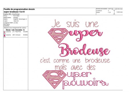 Motif de broderie super brodeuse