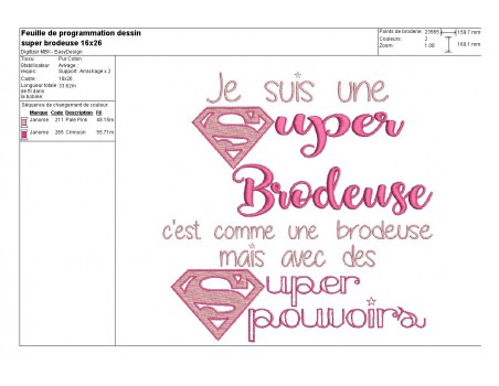 Motif de broderie super brodeuse