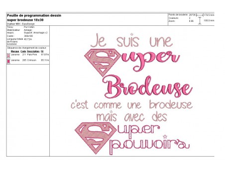 Motif de broderie super brodeuse