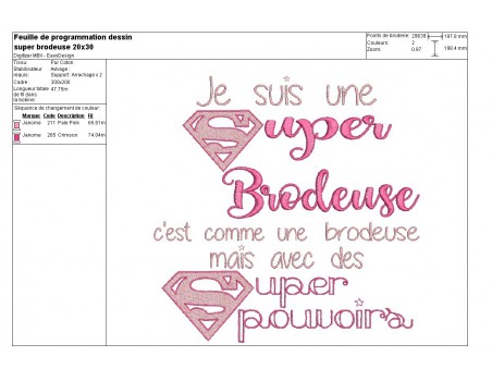 Motif de broderie super brodeuse