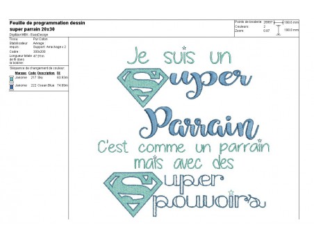 Motif de broderie super parrain