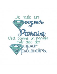 Embroidery design super godmother