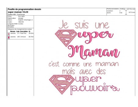 Embroidery design super godmother