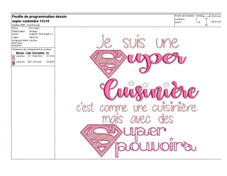 Motif de broderie super cuisinière