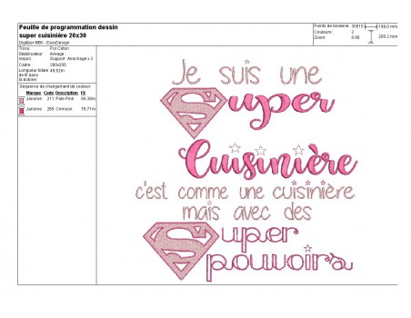 Motif de broderie super cuisinière