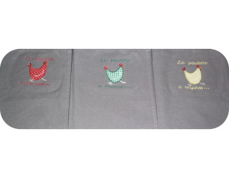 Instant download machine embroidery Checked hen