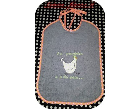 Motif de broderie machine poule à petits pois