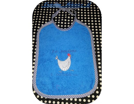 Motif de broderie machine poule à carreaux