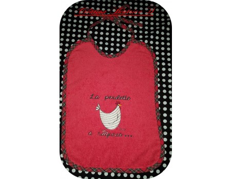 Instant download machine embroidery Checked hen
