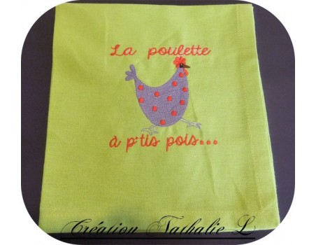 Motif de broderie machine poule à petits pois