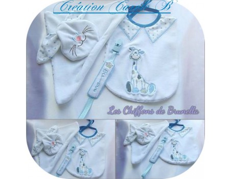 Motif de broderie machine Bavoir col polo tout dans le cadre