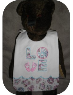 machine embroidery design  Bib butterfly bow ITH