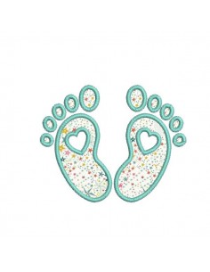 Motif de broderie machine  appliqué pieds